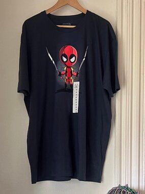 Deadpool- Marvel blue s/s tee, size: 2X, NWT HTF